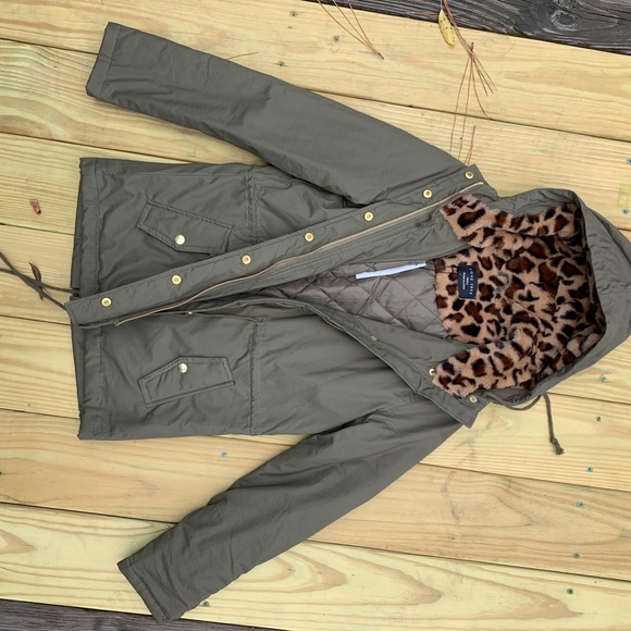 😍Olive Leopard Anorak Utility Jacket 🧥 - Picture 3 of 6